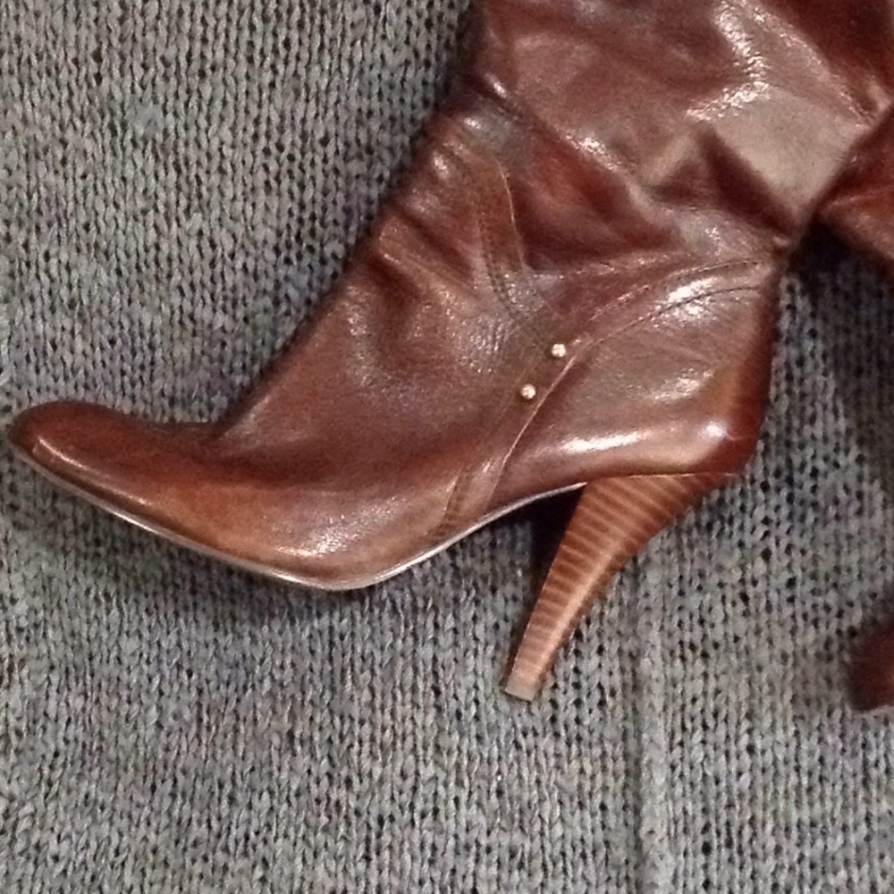 Nine West NwTrurman Brown Leather Boots Sz. 9